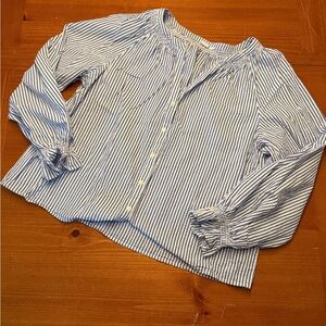 GAP Classic Blue and White Striped Blouse